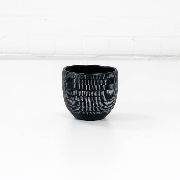 amalfi ceramic plant pot black