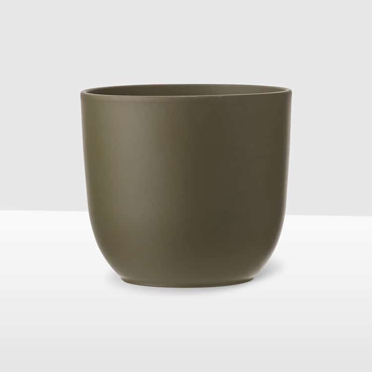 12cm green matte ceramic plant pot