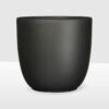 black matte curved ceramic plant pot
