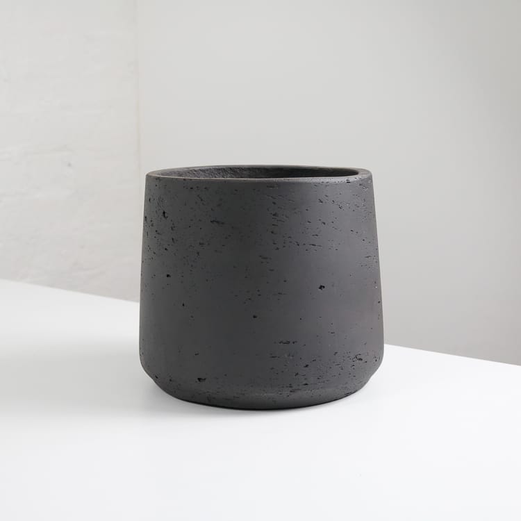 tapered clay black pot plant planter